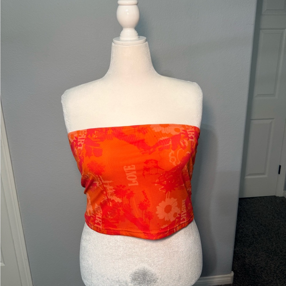 Princess Polly Bright Orange Tube Top
